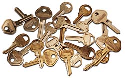 Assortiment de clés Master Lock, coupées et à mors zéro