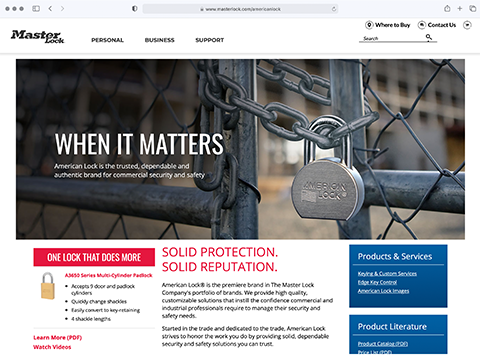 Site Web American Lock